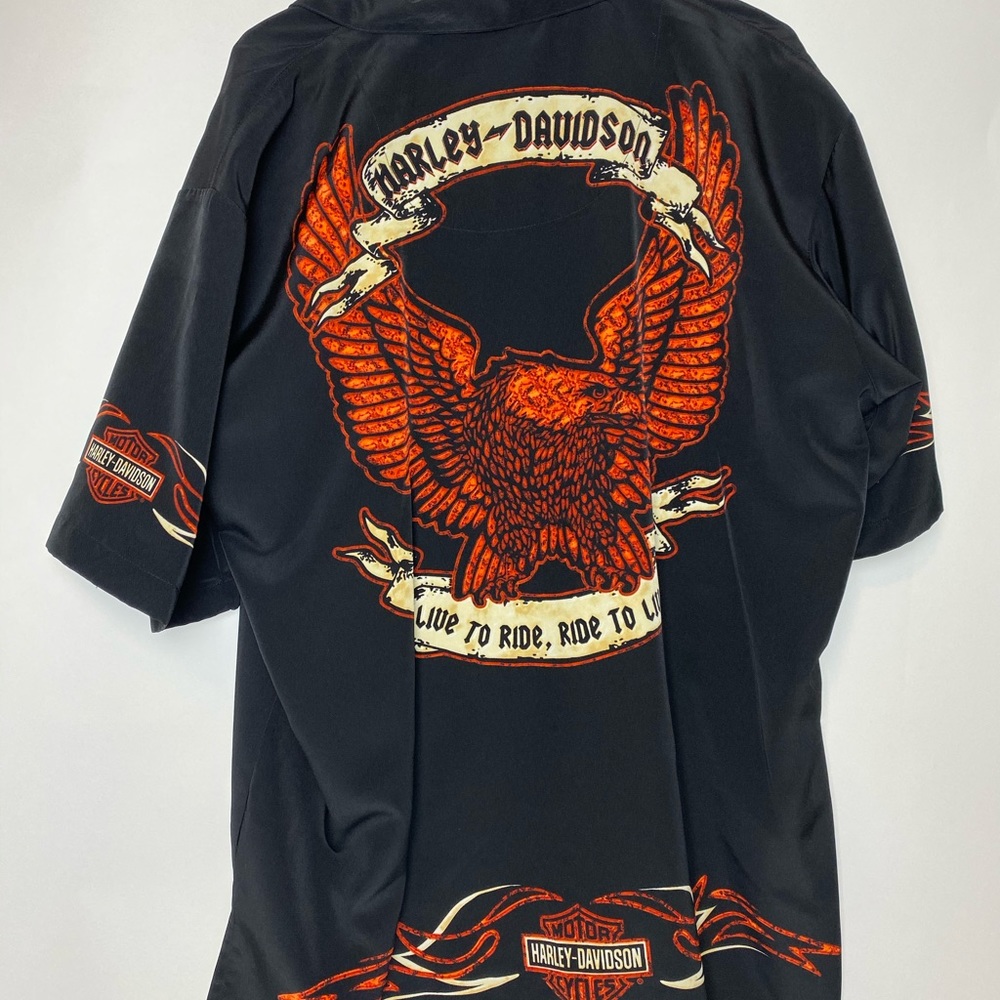 Harley Davidson fire button down